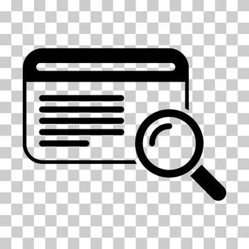 Search result icon, research data report sign, control analysis symbol vector Stock Illustration