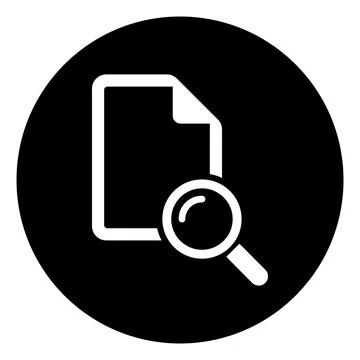 Search result icon, research data report sign, control analysis symbol vector Stock Illustration