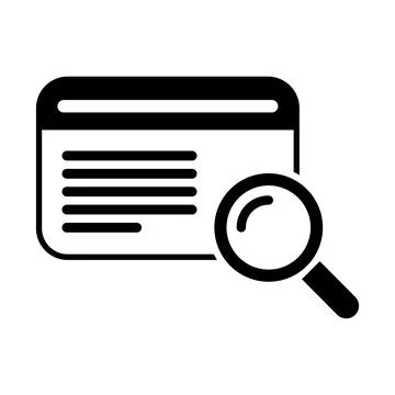 Search result icon, research data report sign, control analysis symbol vector 스톡 일러스트