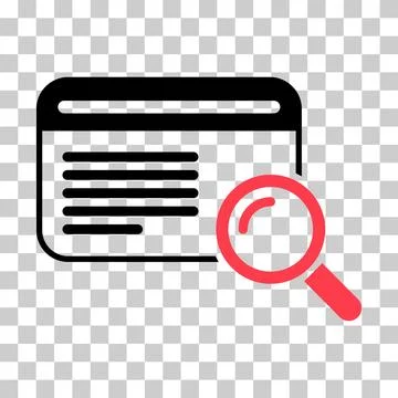 Search result icon, research data report sign, control analysis symbol vector Stock Illustration