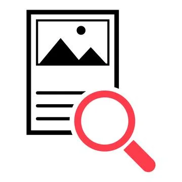 Search result icon, research data report sign, control analysis symbol vector 스톡 일러스트