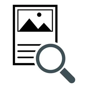 Search result icon, research data report sign, control analysis symbol vector Illustrazione stock