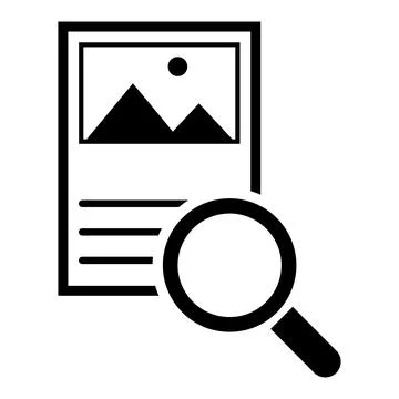 Search result icon, research data report sign, control analysis symbol vector Stock Illustration