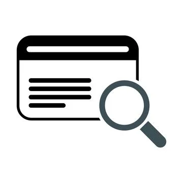 Search result icon, research data report sign, control analysis symbol vector Stock Illustration