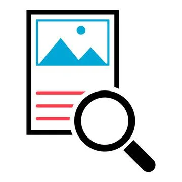 Search result icon, research data report sign, control analysis symbol vector 스톡 일러스트