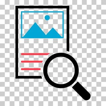 Search result icon, research data report sign, control analysis symbol vector Stock Illustration