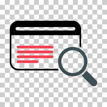 Search result icon, research data report sign, control analysis symbol vector Stock Illustration