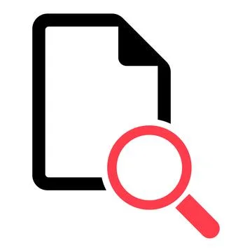 Search result icon, research data report sign, control analysis symbol vector Stockillustratie