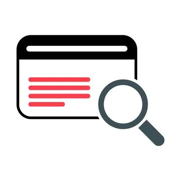 Search result icon, research data report sign, control analysis symbol vector Stock-Illustration
