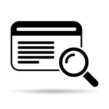 Search result shadow icon, research data report sign, control analysis symbol 스톡 일러스트