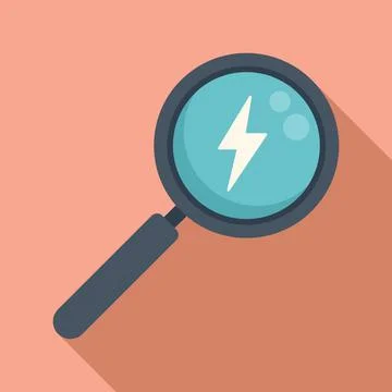 Search save energy icon flat vector. Care engineer 스톡 일러스트