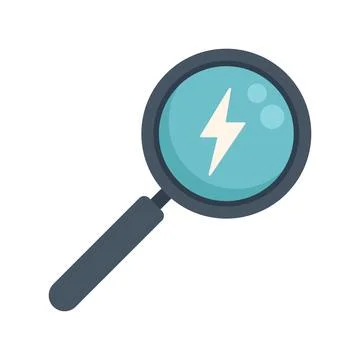 Search save energy icon flat vector. Care engineer Illustrazione stock