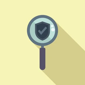 Search secured data icon flat vector. Privacy policy Illustrazione stock