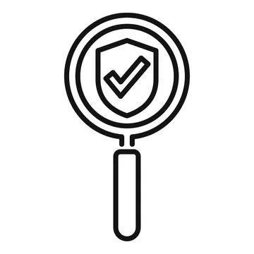 Search secured data icon outline vector. Privacy policy Illustrazione stock