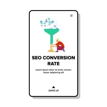 Search seo conversion rate vector Stock Illustration