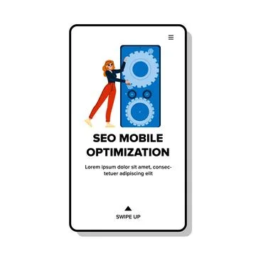 Search seo mobile optimization vector Stock Illustration