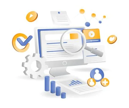 Search seo optimization by increasing the number of followers Stock Illustration