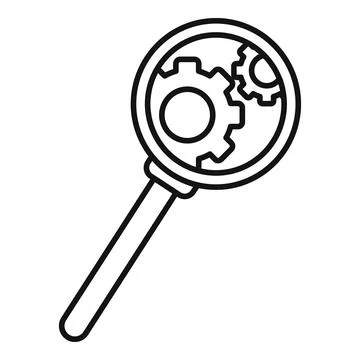 Search server bug icon, outline style Illustrazione stock