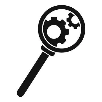 Search server bug icon, simple style Stock Illustration