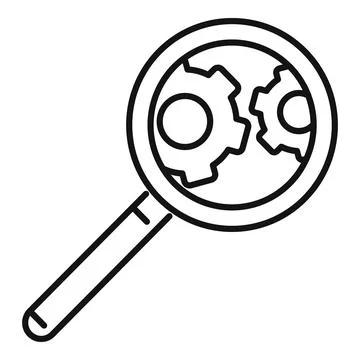 Search server problem icon, outline style Stockillustratie