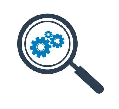 Search Settings  Icon. Flat style vector EPS. Stock Illustration