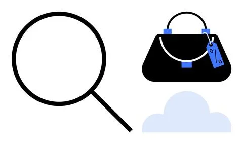 Search, Shopping, and Cloud Storage Icons for E-Commerce and Online Retail 스톡 일러스트