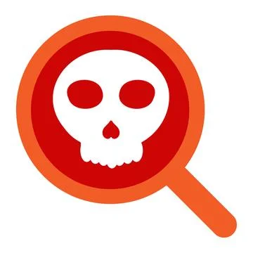Search with skull icon Stock Illustration