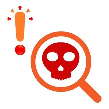 Search with skull icon Stock Illustration