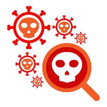 Search with skull icon Stock Illustration