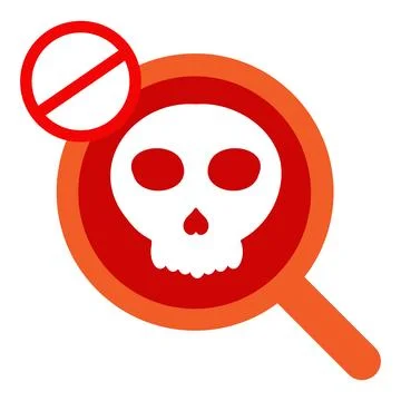 Search with skull icon Stock Illustration