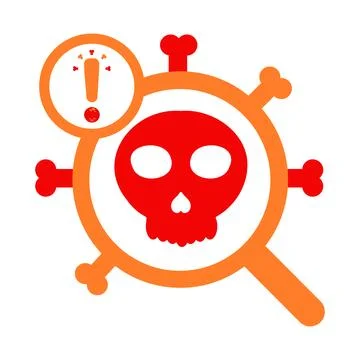 Search with skull icon Stock Illustration