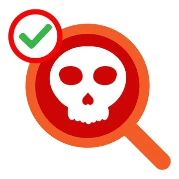 Search with skull icon Stock Illustration