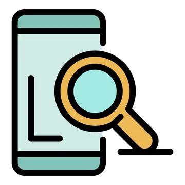 Search smartphone problem icon color outline vector 스톡 일러스트
