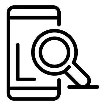 Search smartphone problem icon, outline style Illustrazione stock