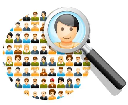 Search in social network Stock Illustration