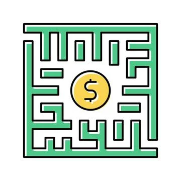 Search solution color icon vector illustration 스톡 일러스트