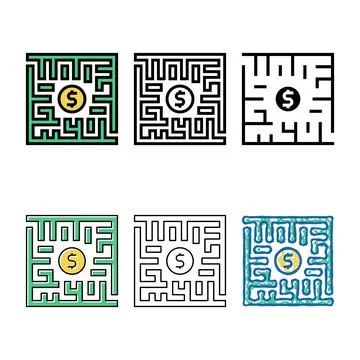 Search solution color icon vector set Stockillustratie