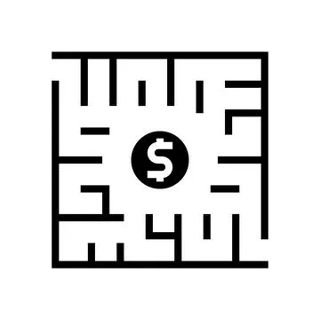Search solution glyph icon vector illustration Illustrazione stock