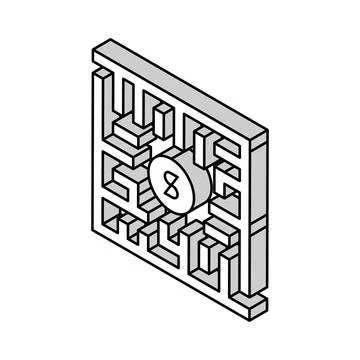 Search solution isometric icon vector illustration 스톡 일러스트
