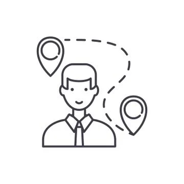 Search for a solution line icon concept. Search for a solution vector linear Stock Illustration