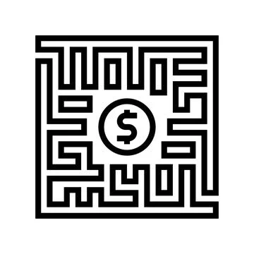 Search solution line icon vector illustration Stock Illustration