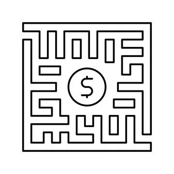Search solution line icon vector illustration Stockillustratie