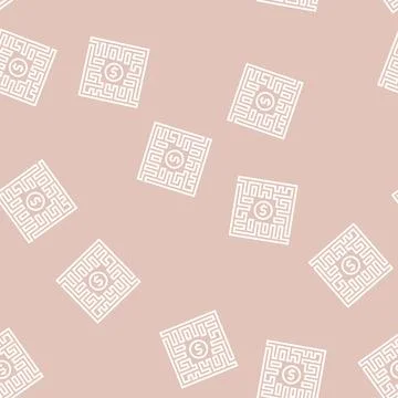 Search solution line seamless pattern Illustrazione stock