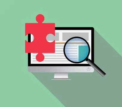 Search solution via online browsing browse internet in a computer Stock Illustration