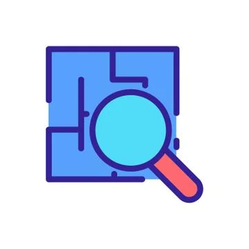 Search for solutions in maze icon vector outline illustration Illustrazione stock