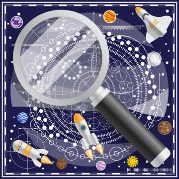 Search in space. Stock Illustration