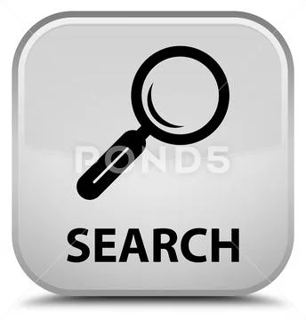 Search special white square button Illustrazione stock