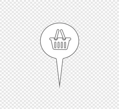 Search for a supermarket on the map. Navigation point vector illustration on  Stock Illustration