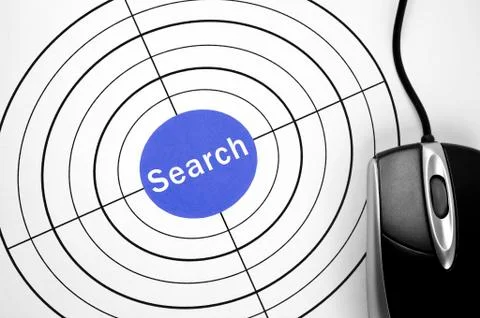 Search  target and pc mouse Stock-Fotos