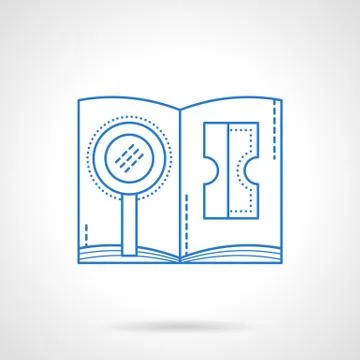 Search tasks blue flat line vector icon イラスト素材
